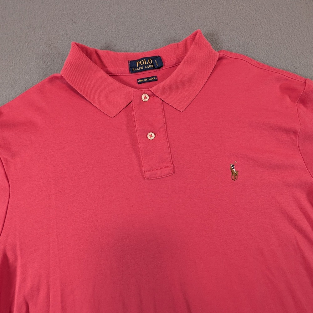 Polo Ralph‎ Lauren Polo Shirt Mens XL Pink Pima Soft Touch Flesh Pony Logo
